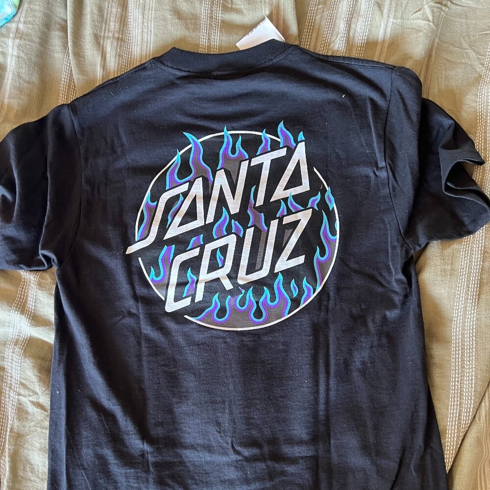 Santa Cruz x Thrasher Blue Flame Dot Short Sleeve T-Shirt S